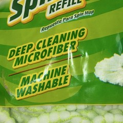 Libman Spin Mop Refill Wet Round Microfiber Mop Head Green Machine Washable
