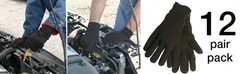 Gloves & ar Adult Jersey Gloves, Brown, Lar Pa of 12 US