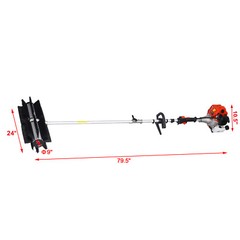 24×9″ 52CC 2 STROKE GASOLINE POWERED SNOW SWEEPER DRIVEWAY LAWNS SNOW CLEAN EPA