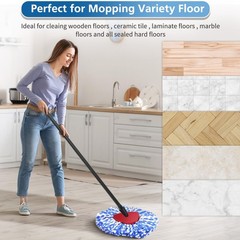 4 Pack RinseClean Spin Mop Replacement Head Refills 4 Head, Blue