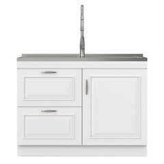 Darwin 46-inch Utility Sink & Cabinet in Pure White