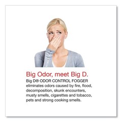 Big D Industries Odor Control Fogger, 5oz Aerosol, 12/carton 341 NEW