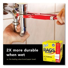Scott 75260CT 12″ x 9″ POP-UP Rags in a Box – White (1600/Carton) New