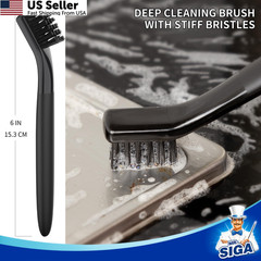 MR.SIGA Grout Cleaner Brush Set, Detail Cleaning 6.2 x 0.7 x 0.8 inch, Black