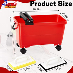 6 Gallon Grout Cleaning System Grouting Bucket Sponge and Rubber Trowel Grout Cl