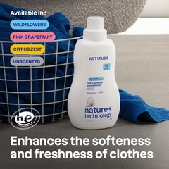 Attitude Liquid Fabric Softener Plant-Based Vegan He Compatible Naturally