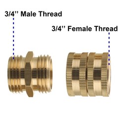 M MINGLE Garden Hose Adapter, Male to Male, Female Female, 3/4 inch, Gold