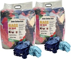 Recycled Color Knit T-Shirt Wiping Rags – 50 lbs. Case 2×25 lbs. Compressed Bags