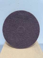 Pack of 5 Deep Scrubbing Round Pads, 17 in. Diameter Maroon Heavy Duty Pads