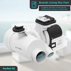 wpw10730972 W10130913 Washer Drain Pump Assembly Compatible White and Black