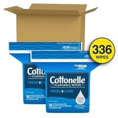Cottonelle Fresh Care Flushable Wet Wipes Adult Wipes 2 Refill Packs 336 Total