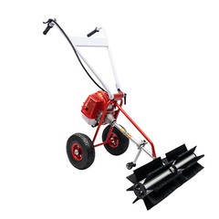 1.7hp Gas Power Walk Behind tractor dirt snow Sweeper Broom Driveway Walkway USA