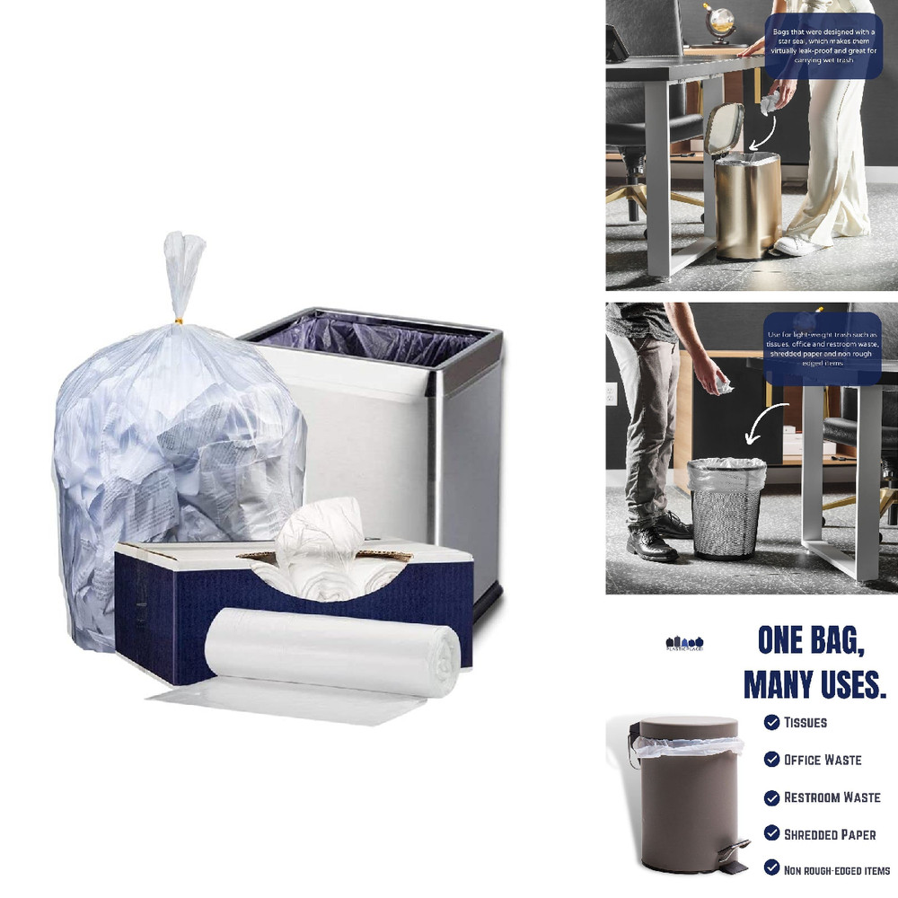 Plasticplace 6 Gallon Trash 6 Garbage Can High Density 20 X 22 2000 Count High