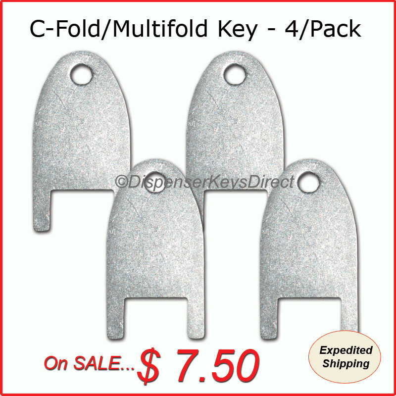Kimberly Clark #770101 – C-Fold/Multifold Hand Towel Dispenser Key – (4/pk.)