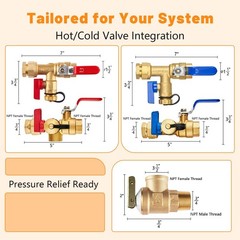 (Set of 1 Kit) HeSun 3/4″ FIP X IPS Isolator 3/4 inches, Brass