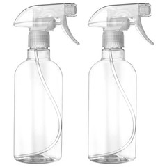 DIYSELF 2 Pack Spray Bottles for Cleaning 16.9 oz/500 ml Water 2-Pack, Clear