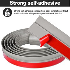 20Ft Carpet Floor Transition Strip, Self Adhesive 5mm, 20Ft, Gray Forest