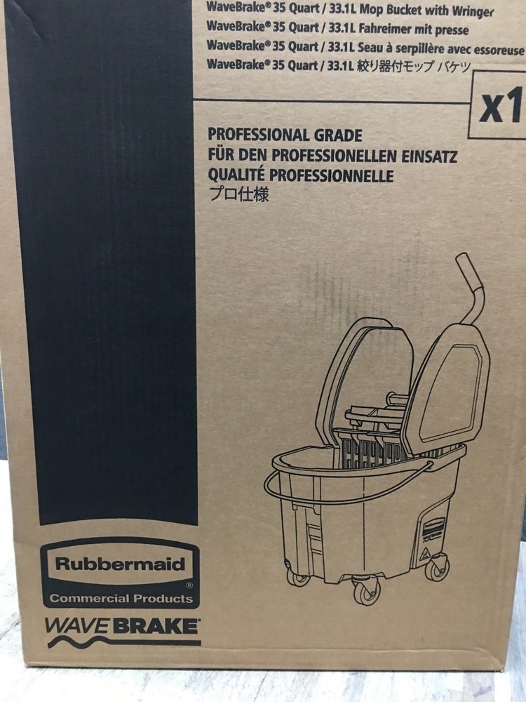 Rubbermaid Commercial Fg757788yel 8 3/4 Gal Wavebrake Down Press Mop Bucket And