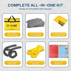 YCXCMAT Universal Spill Kit – Portable Clean Up for 1 Pack