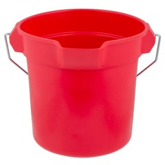 14 qt quart Heavy Duty RED PLASTIC BUCKET rOund Pail w/ pour spout RUBBERMAID