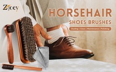4 Pcs Horsehair Shine Shoes Brush Kit Polish Dauber Applicators Cleaning Leather