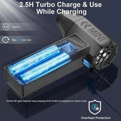 130000RPM Turbo Jet Blower Powerful Air Duster Brushless Fan Cleaner Tool