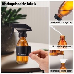 Tecohouse Glass Spray Bottles 4 OZ, Amber Empty Bottle for