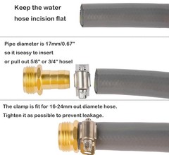 2 Set Brass Garden Hose 2 Set, Fit for 3/4″ or 5/8″ hose(Female & Male)