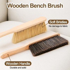 Wooden Dust Brush Set 2PCS Soft Bristle Hand Broom for Sofa Bed Car Counter