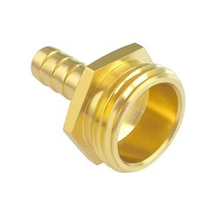 Hooshing 2PCS Garden Hose Male Adapter 1/4″ Barb x 3/4″ GHT Barb, Gold