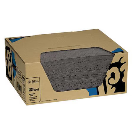 Pig Mat2002 Sorbent Pad, 14 Gal, 16 In X 20 In, Universal, Gray, Polypropylene